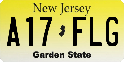 NJ license plate A17FLG