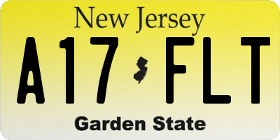 NJ license plate A17FLT