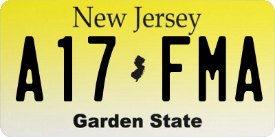 NJ license plate A17FMA