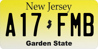 NJ license plate A17FMB