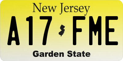 NJ license plate A17FME