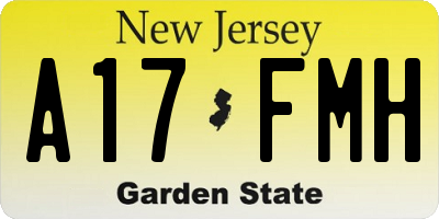 NJ license plate A17FMH