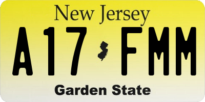 NJ license plate A17FMM