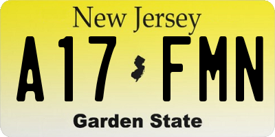 NJ license plate A17FMN