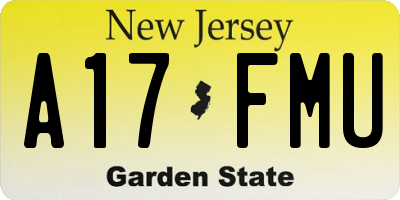 NJ license plate A17FMU