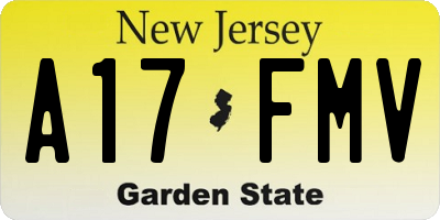 NJ license plate A17FMV