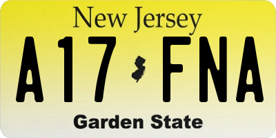NJ license plate A17FNA