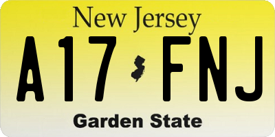 NJ license plate A17FNJ