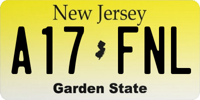 NJ license plate A17FNL