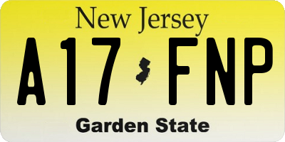 NJ license plate A17FNP
