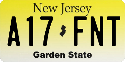 NJ license plate A17FNT