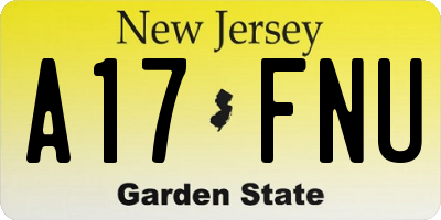 NJ license plate A17FNU