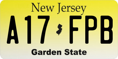 NJ license plate A17FPB