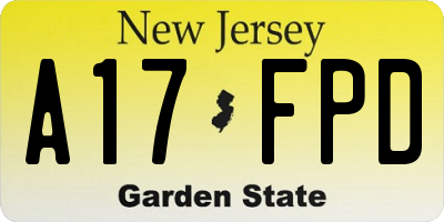 NJ license plate A17FPD