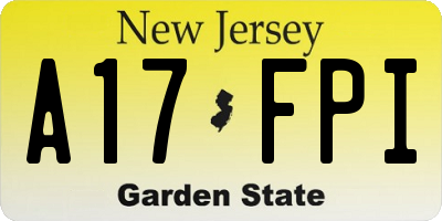 NJ license plate A17FPI