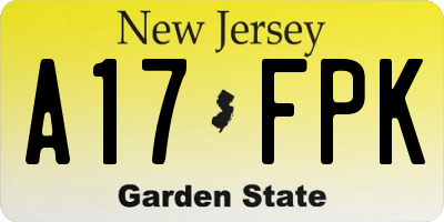 NJ license plate A17FPK