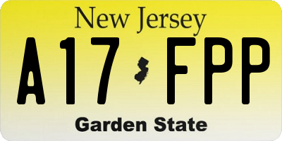 NJ license plate A17FPP