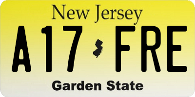 NJ license plate A17FRE