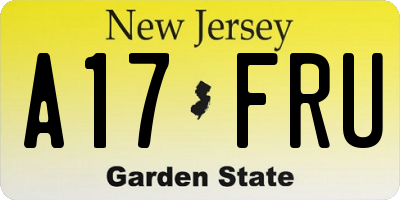 NJ license plate A17FRU
