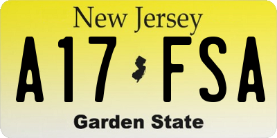 NJ license plate A17FSA