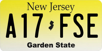 NJ license plate A17FSE