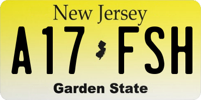 NJ license plate A17FSH