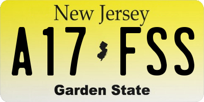NJ license plate A17FSS