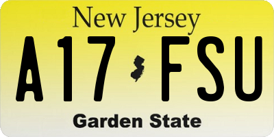NJ license plate A17FSU