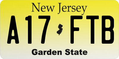 NJ license plate A17FTB