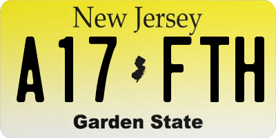 NJ license plate A17FTH