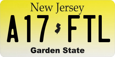 NJ license plate A17FTL
