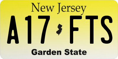 NJ license plate A17FTS