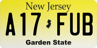NJ license plate A17FUB