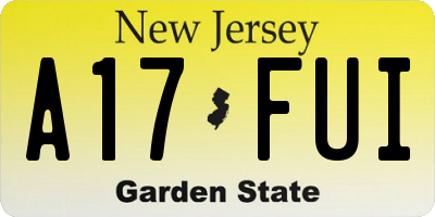 NJ license plate A17FUI