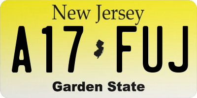 NJ license plate A17FUJ
