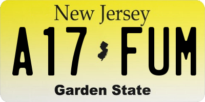 NJ license plate A17FUM
