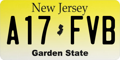 NJ license plate A17FVB