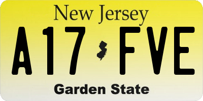 NJ license plate A17FVE