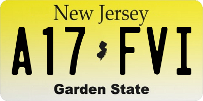 NJ license plate A17FVI