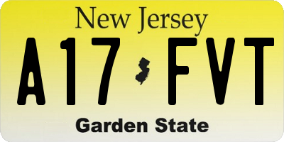 NJ license plate A17FVT