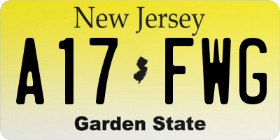 NJ license plate A17FWG