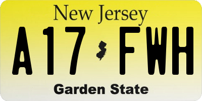 NJ license plate A17FWH