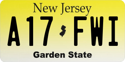 NJ license plate A17FWI