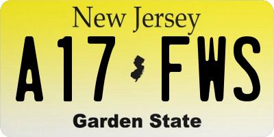 NJ license plate A17FWS