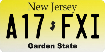 NJ license plate A17FXI