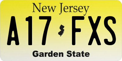 NJ license plate A17FXS