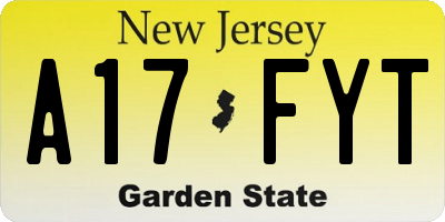 NJ license plate A17FYT
