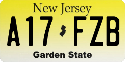 NJ license plate A17FZB