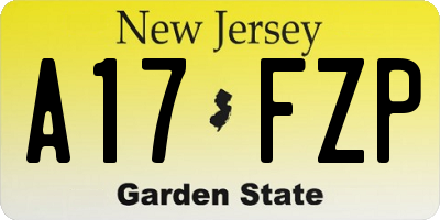 NJ license plate A17FZP