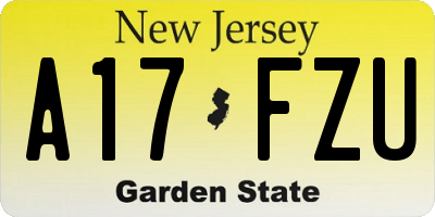 NJ license plate A17FZU